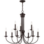 9 Light Bronze Chandelier with Steel base material-Lighting LumensChandeliers