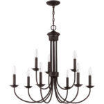 9 Light Bronze Chandelier with Steel base material-Lighting LumensChandeliers