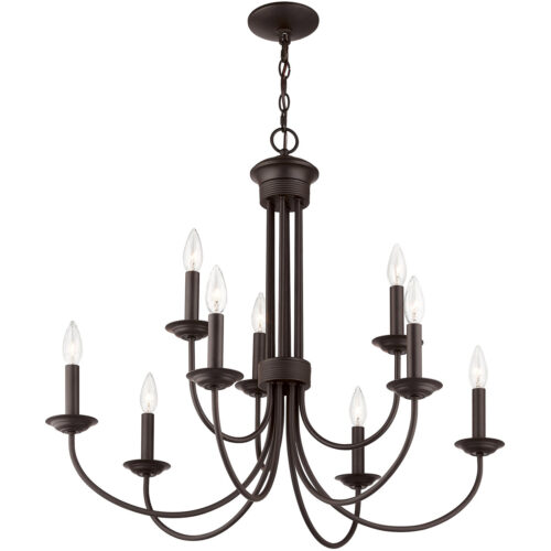 9 Light Bronze Chandelier with Steel base material-Lighting LumensChandeliers