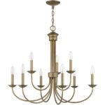 42687-48 9 Light Antique Gold Leaf Large 2-Tier Chandelier-Lighting LumensChandeliers