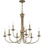 42687-48 9 Light Antique Gold Leaf Large 2-Tier Chandelier-Lighting LumensChandeliers