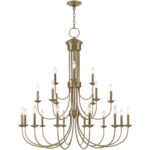 21 Light Antique Brass Foyer Chandelier with Steel base material-Lighting LumensChandeliers