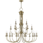 21 Light Antique Brass Foyer Chandelier with Steel base material-Lighting LumensChandeliers