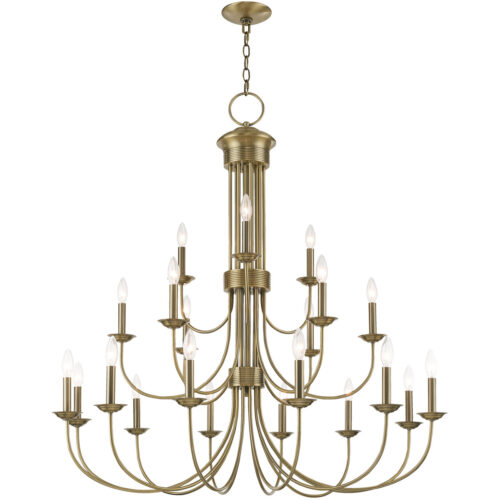 21 Light Antique Brass Foyer Chandelier with Steel base material-Lighting LumensChandeliers