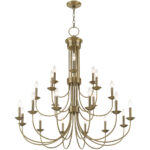 21 Light Antique Brass Foyer Chandelier with Steel base material-Lighting LumensChandeliers