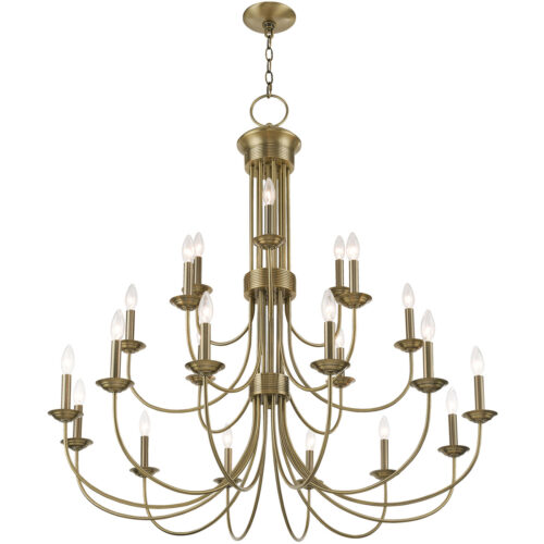 21 Light Antique Brass Foyer Chandelier with Steel base material-Lighting LumensChandeliers