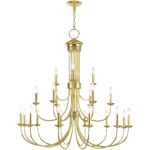 21 Light Polished Brass Foyer Chandelier with Steel base material-Lighting LumensChandeliers