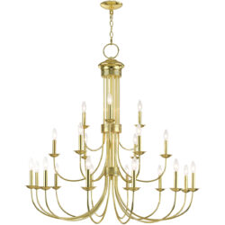 21 Light Polished Brass Foyer Chandelier with Steel base material-Lighting LumensChandeliers