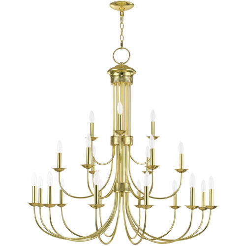 21 Light Polished Brass Foyer Chandelier with Steel base material-Lighting LumensChandeliers