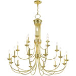 21 Light Polished Brass Foyer Chandelier with Steel base material-Lighting LumensChandeliers