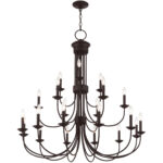 21 Light Bronze Foyer Chandelier with Steel base material-Lighting LumensChandeliers