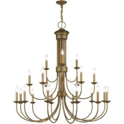 42688-48 21 Light Antique Gold Leaf Extra Large Chandelier-Lighting LumensChandeliers