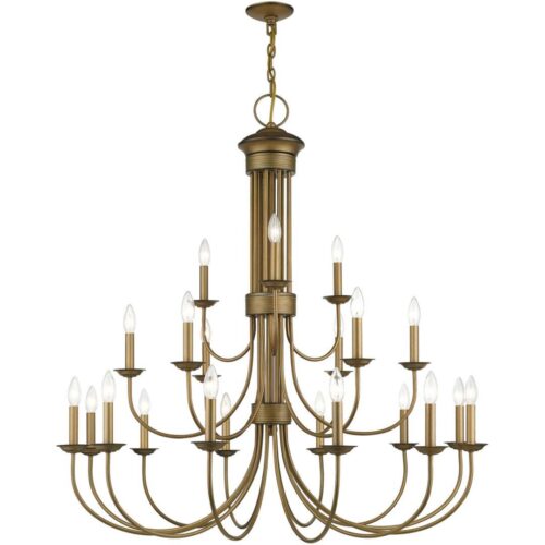 42688-48 21 Light Antique Gold Leaf Extra Large Chandelier-Lighting LumensChandeliers