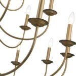 42688-48 21 Light Antique Gold Leaf Extra Large Chandelier-Lighting LumensChandeliers