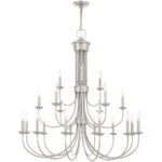 21 Light Brushed Nickel Chandelier with Steel base material-Lighting LumensChandeliers