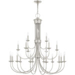 21 Light Brushed Nickel Chandelier with Steel base material-Lighting LumensChandeliers