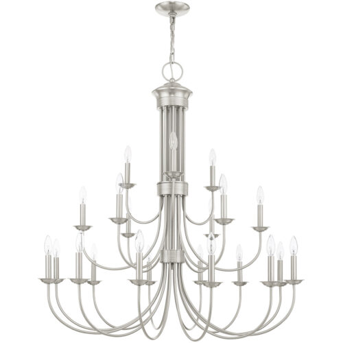 21 Light Brushed Nickel Chandelier with Steel base material-Lighting LumensChandeliers