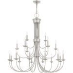 21 Light Brushed Nickel Chandelier with Steel base material-Lighting LumensChandeliers