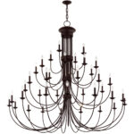 38 Light Bronze Grand Foyer Chandelier with Steel base material-Lighting LumensChandeliers