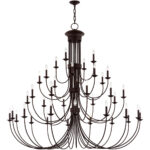 38 Light Bronze Grand Foyer Chandelier with Steel base material-Lighting LumensChandeliers