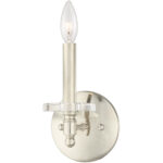 5 inch 1 Light Polished Nickel Wall Sconce with Clear Crystal Bobeche Shade-Lighting LumensWall Sconces