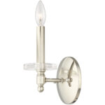 5 inch 1 Light Polished Nickel Wall Sconce with Clear Crystal Bobeche Shade-Lighting LumensWall Sconces