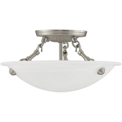 3 Light Brushed Nickel Ceiling Light fixture with Steel base material-Lighting LumensFlush Mount Ceiling Lights