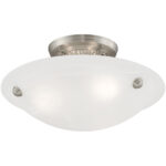 3 Light Brushed Nickel Ceiling Light fixture with Steel base material-Lighting LumensFlush Mount Ceiling Lights