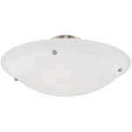 4 Light Brushed Nickel Ceiling Light fixture with White Alabaster Glass Shade-Lighting LumensFlush Mount Ceiling Lights