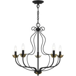 42905-04 5 Light Black Chandelier-Lighting LumensChandeliers