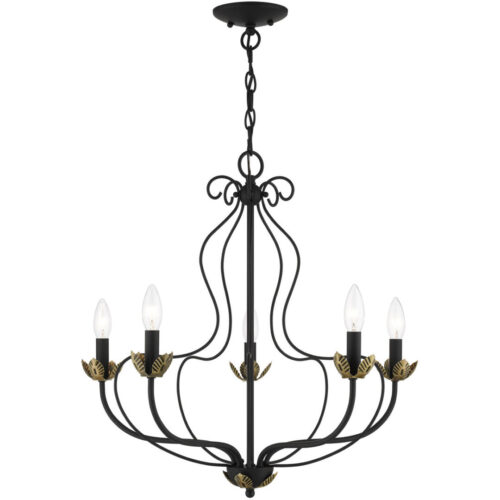 42905-04 5 Light Black Chandelier-Lighting LumensChandeliers