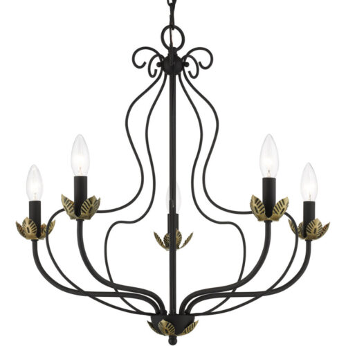 42905-04 5 Light Black Chandelier-Lighting LumensChandeliers