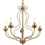 42905-48 5 Light Antique Gold Leaf Chandelier-Lighting LumensChandeliers