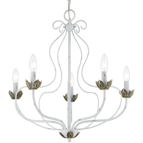 42905-60 5 Light Antique White Chandelier-Lighting LumensChandeliers