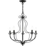 42905-68 5 Light Shiny Black Chandelier-Lighting LumensChandeliers