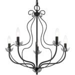 42905-68 5 Light Shiny Black Chandelier-Lighting LumensChandeliers