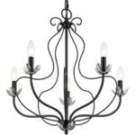 42905-68 5 Light Shiny Black Chandelier-Lighting LumensChandeliers