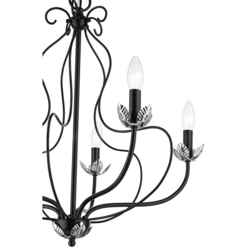 42905-68 5 Light Shiny Black Chandelier-Lighting LumensChandeliers