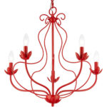 42905-72 5 Light Shiny Red Chandelier-Lighting LumensChandeliers