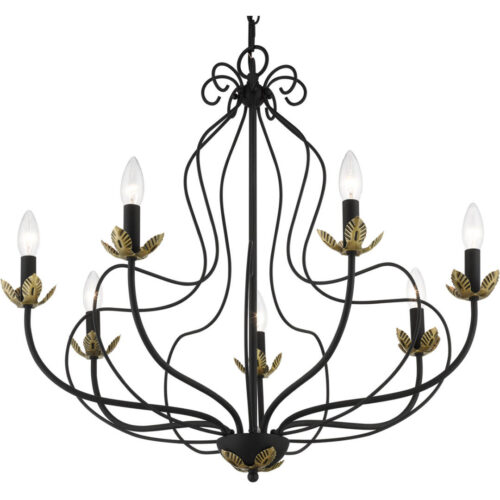 42907-04 7 Light Black Chandelier-Lighting LumensChandeliers