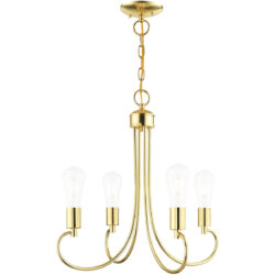 4 Light Polished Brass Chandelier with Steel base material-Lighting LumensChandeliers