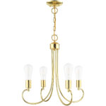 4 Light Polished Brass Chandelier with Steel base material-Lighting LumensChandeliers