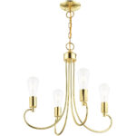 4 Light Polished Brass Chandelier with Steel base material-Lighting LumensChandeliers