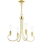 4 Light Polished Brass Chandelier with Steel base material-Lighting LumensChandeliers