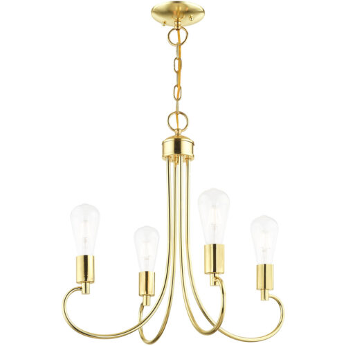 4 Light Polished Brass Chandelier with Steel base material-Lighting LumensChandeliers