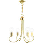 4 Light Polished Brass Chandelier with Steel base material-Lighting LumensChandeliers