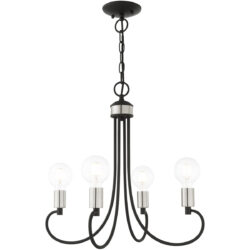 4 Light Black Chandelier with Steel base material-Lighting LumensChandeliers