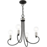 4 Light Black Chandelier with Steel base material-Lighting LumensChandeliers