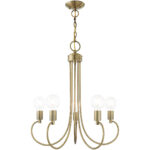 5 Light Antique Brass Chandelier with Steel base material-Lighting LumensChandeliers