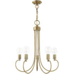 5 Light Antique Brass Chandelier with Steel base material-Lighting LumensChandeliers